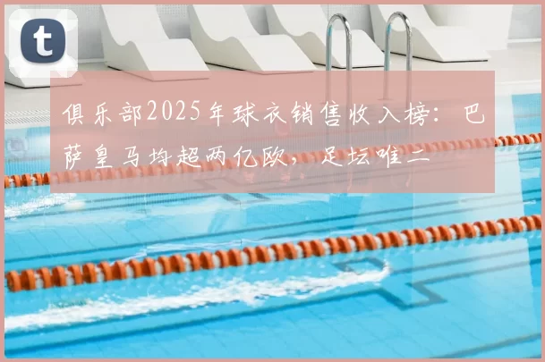 俱乐部2025年球衣销售收入榜:巴萨皇马均超两亿欧,足坛唯二